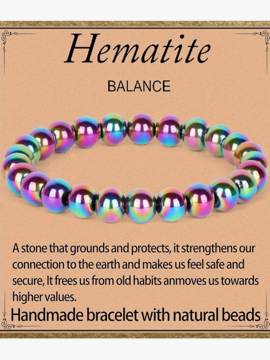 Jewelry - Hematite Balance Rainbow Beaded Bracelet -  New